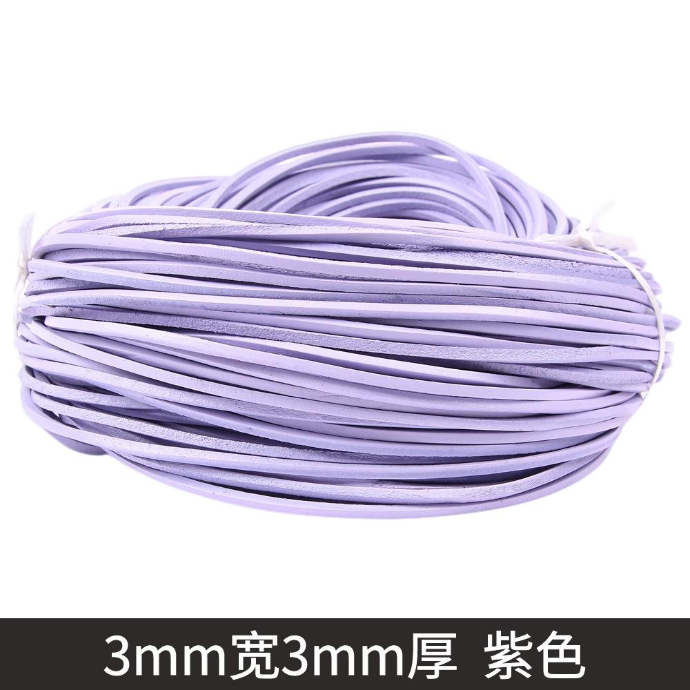 3Mm Cowhide Rope Square Cowhide Rope Diy Jewelry Accessories, Colored First-Layer Cowhide Rope, Cowhide Rope