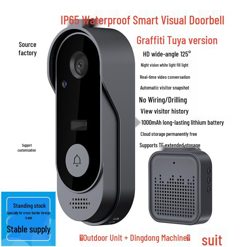 M9 Smart WiFi Doorbell: Waterproof, Night Vision, HD Video, Tuya Compatible, Wireless Remote Monitoring.