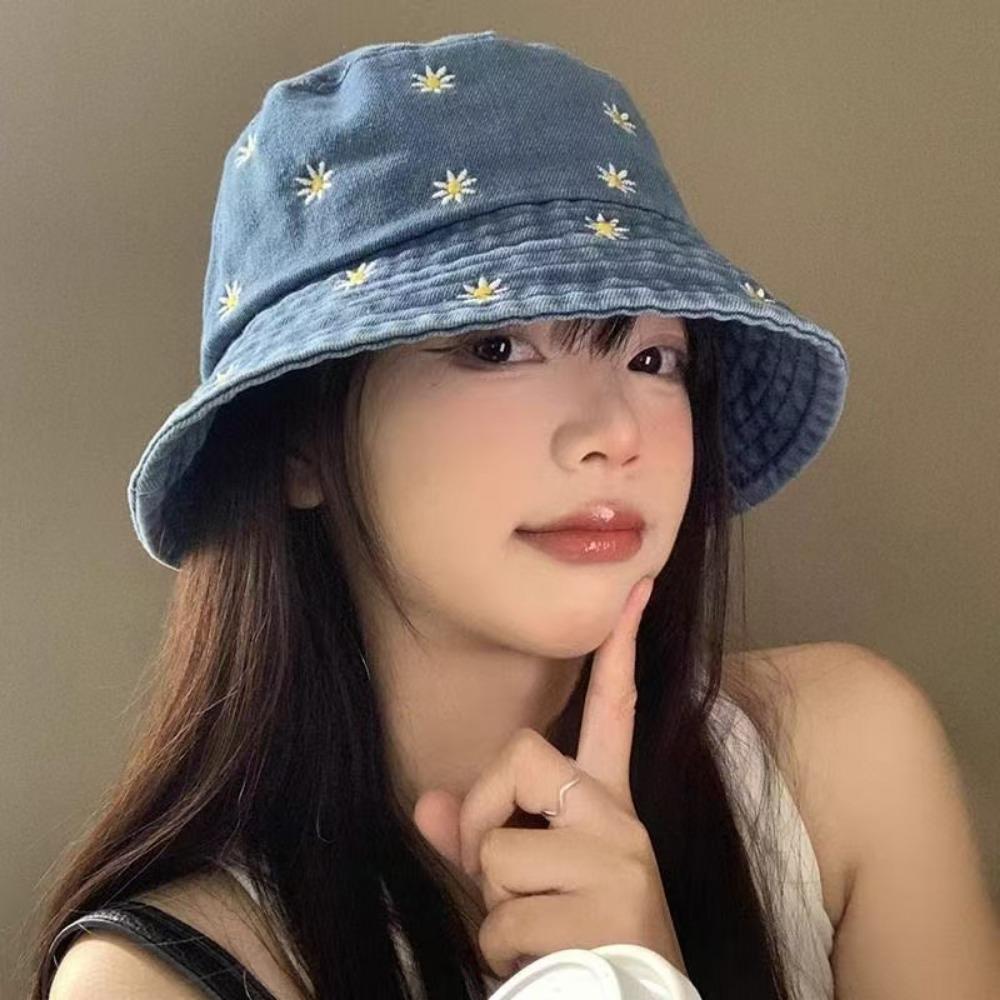 Unisex Cotton Bucket Hats Summer Men Denim Beach Cap New Fabric Sunbonnet