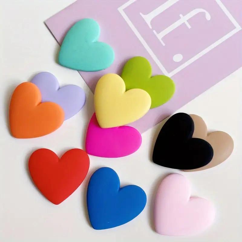 Parche con Forma de Corazón de Resina Multicolor para Joyería DIY, Pinza para el Cabello, Funda de Teléfono, Suministros de Manualidades para Coser