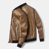 8XL Men's Large Size Leather Jacket Men's Autumn Stand-Up Collar Leather Jacket Men's Trendy Leather Jacket Men's Fat Guy