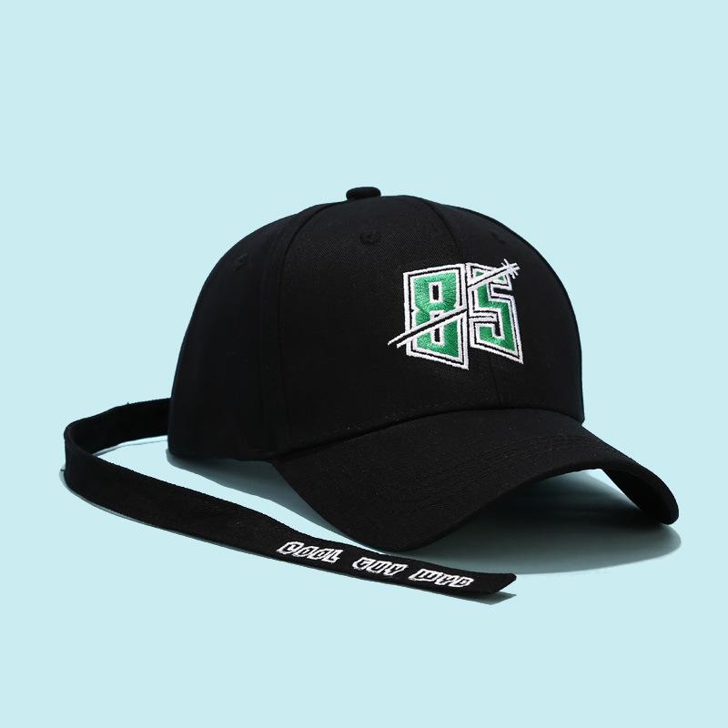 

Same style as wang yibo85Embroidered baseball cap for men and women, personalized and stylish, with long strap, duckbill cap, popular online, sun Adjustable