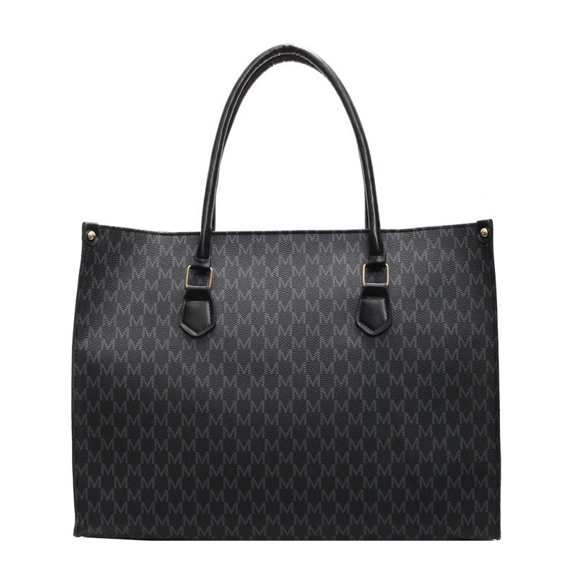 

Large Capacity Tote Bag Women s Fashion Printed One Shoulder Handbag High-end Commuter Armpit Bag чорний