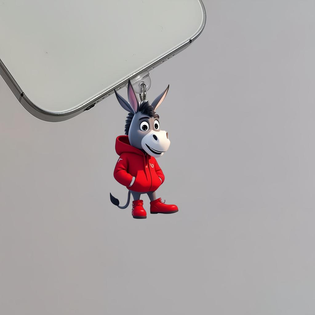 1pc 2D Cute Donkey Mobile Phone Dustproof Plug for Smartphones, Beautiful Mobile Phone Accessories, Mobile Phone Decorations