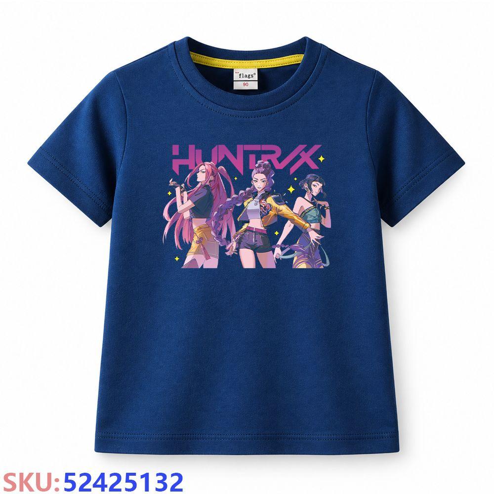 KPop Dämonenjäger Kinder-Cartoon-Print T-Shirt