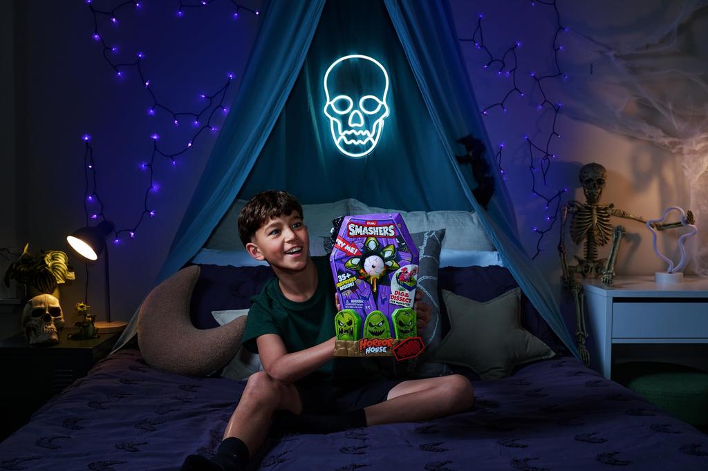 Smashers Mega Horror House (Blue) by ZURU, Interactive and Collectible Toy for Kids and Teens