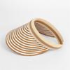 Striped Sun Cap (Brown) / Women's Summer Sun Cap