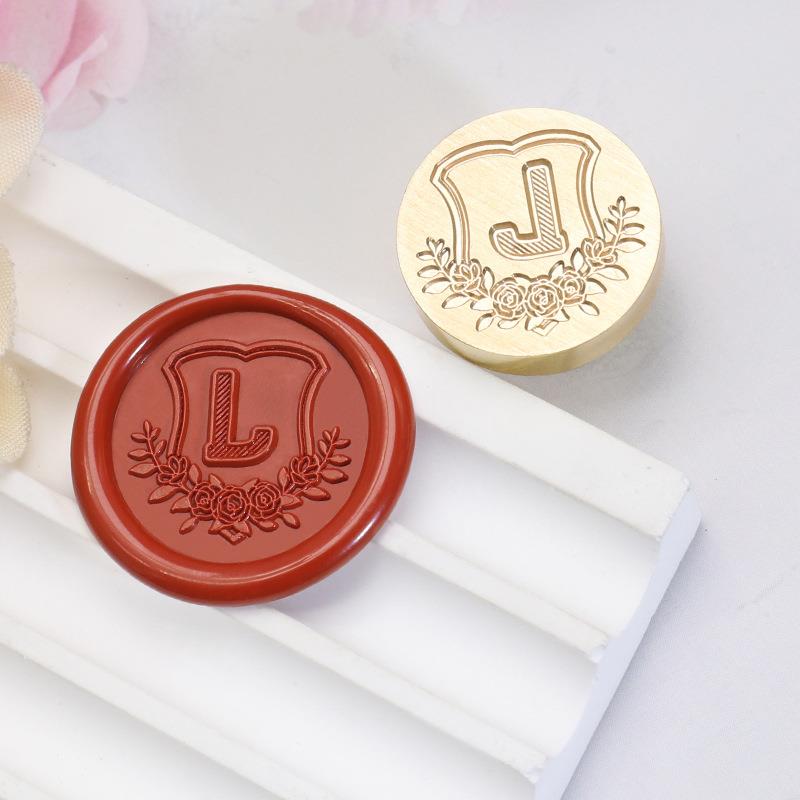 26 English Letters Datura Flower Pattern Wax Stamp Seal Envelope Sealin Greeting Card Gifts Wedding Invitation Decoration 20mm