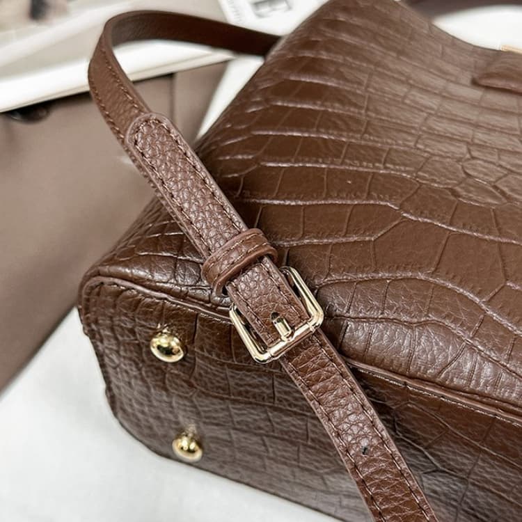 Vintage handheld bucket bag with single-shoulder crossbody women's bag