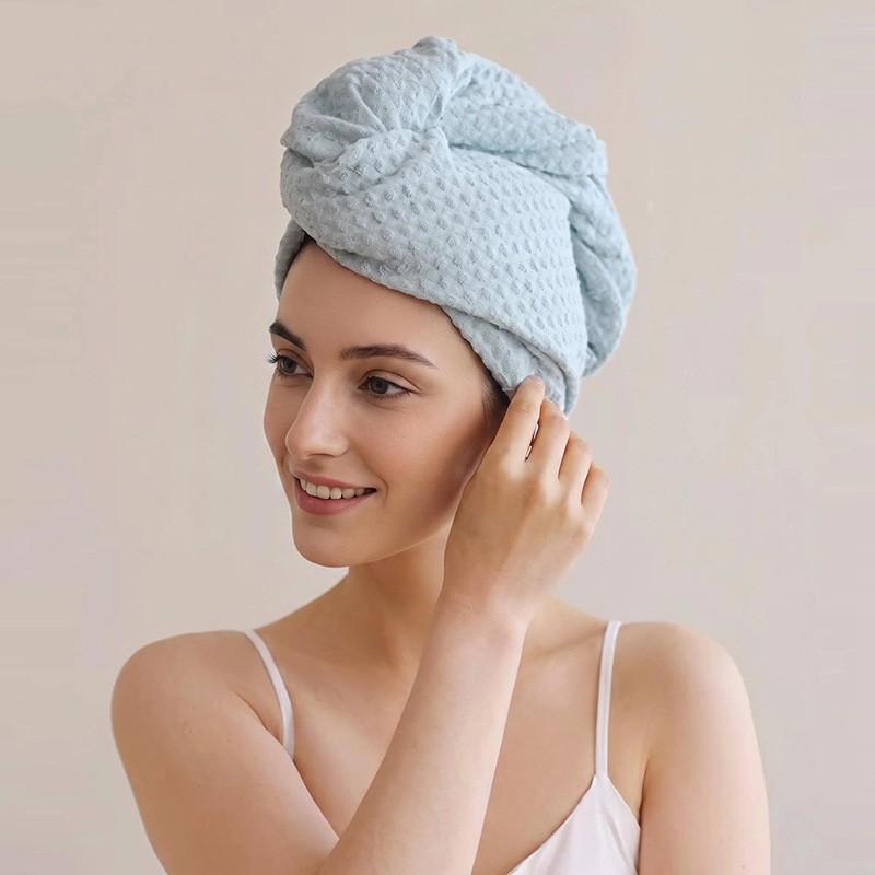 Ultra Absorbent Quick Dry Hair Towel Cap Women Thick Microfiber Bath Hat Long 26x65cm