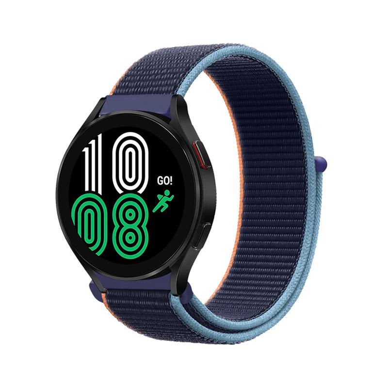 Samsung Huawei Xiaomi Compatible 18-22mm Woven Nylon Solo Loop Velcro Smart Watch Strap