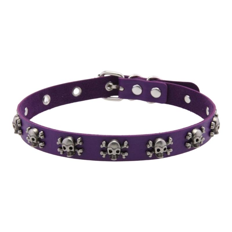 Панк Стиль Ожерелье Череп С Регулируемой Цепочкой ПУ Кожа Готическая Бижутерия Для Мужчин Женщин Дерзкий Уличный Аксессуар