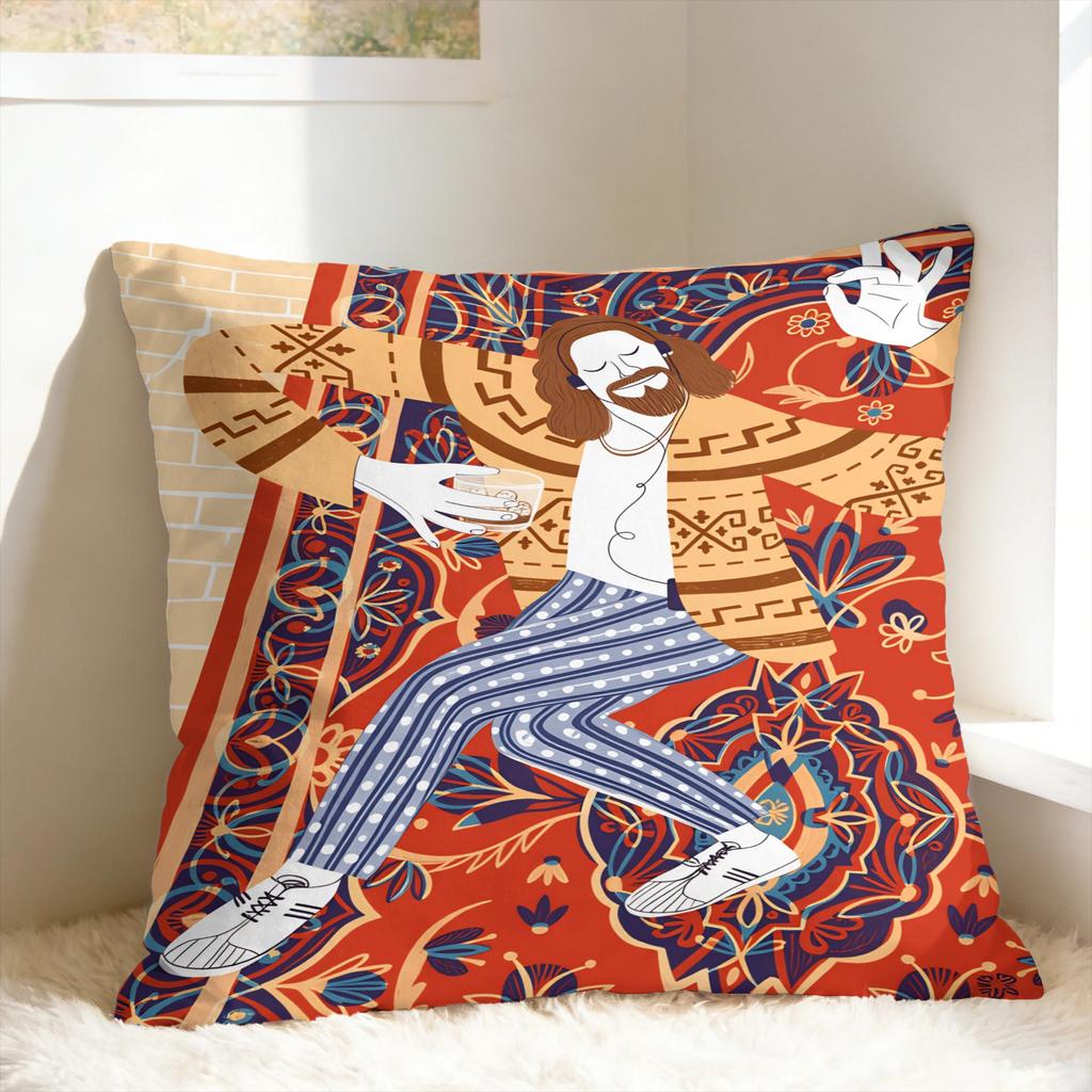 The Dude Big Lebowski Pillow Cover Soft Cushion Cover Retro Trendy Pillow Case For Office Car Home Decor