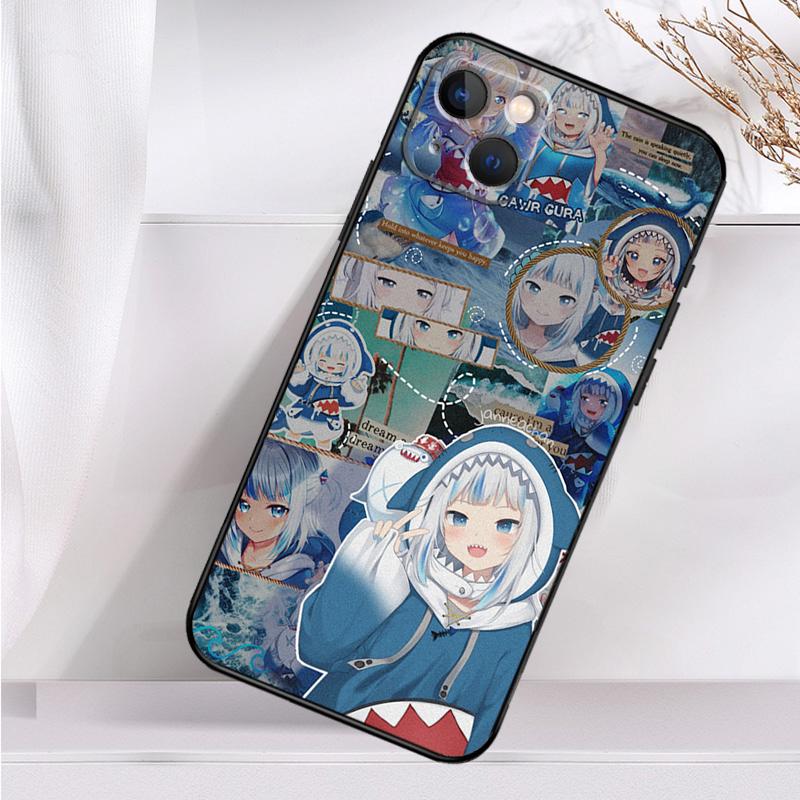 Gawr Gura Hololive Girl Shockproof Case For iPhone 17 16 15 14 11 Pro Max Plus 12 13 Mini 16e 17 Air Phone Cover