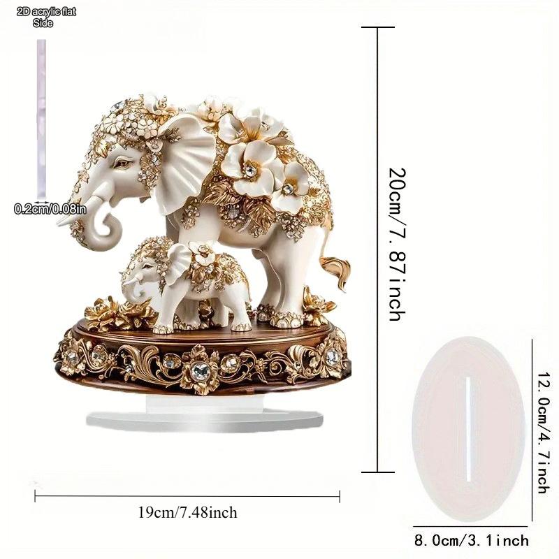 2D Flat Acrylic Elephant Decoration, Suitable for Indoor and Outdoor Decoration - No Batteries/electricity Required, Perfe