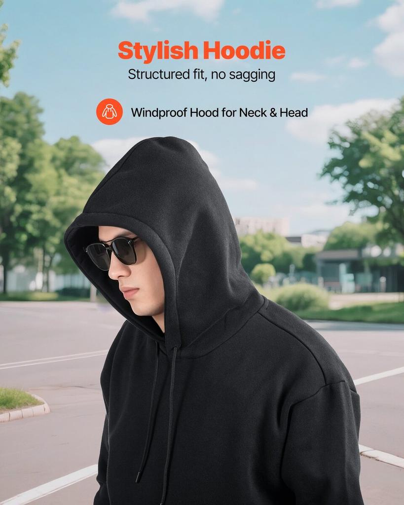 Women Pullover Hoodie, Medium Size, Fleece Long Sleeve Comfy Casual Basic Pullover Hooded Sweatshirt, Warm & Skin-friendly, Practical & Trendy, Black
