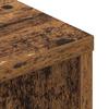Headboard Cabinet with LED Lighting Reclaimed Wood Look 140 x 16.5 x 103.5 cm