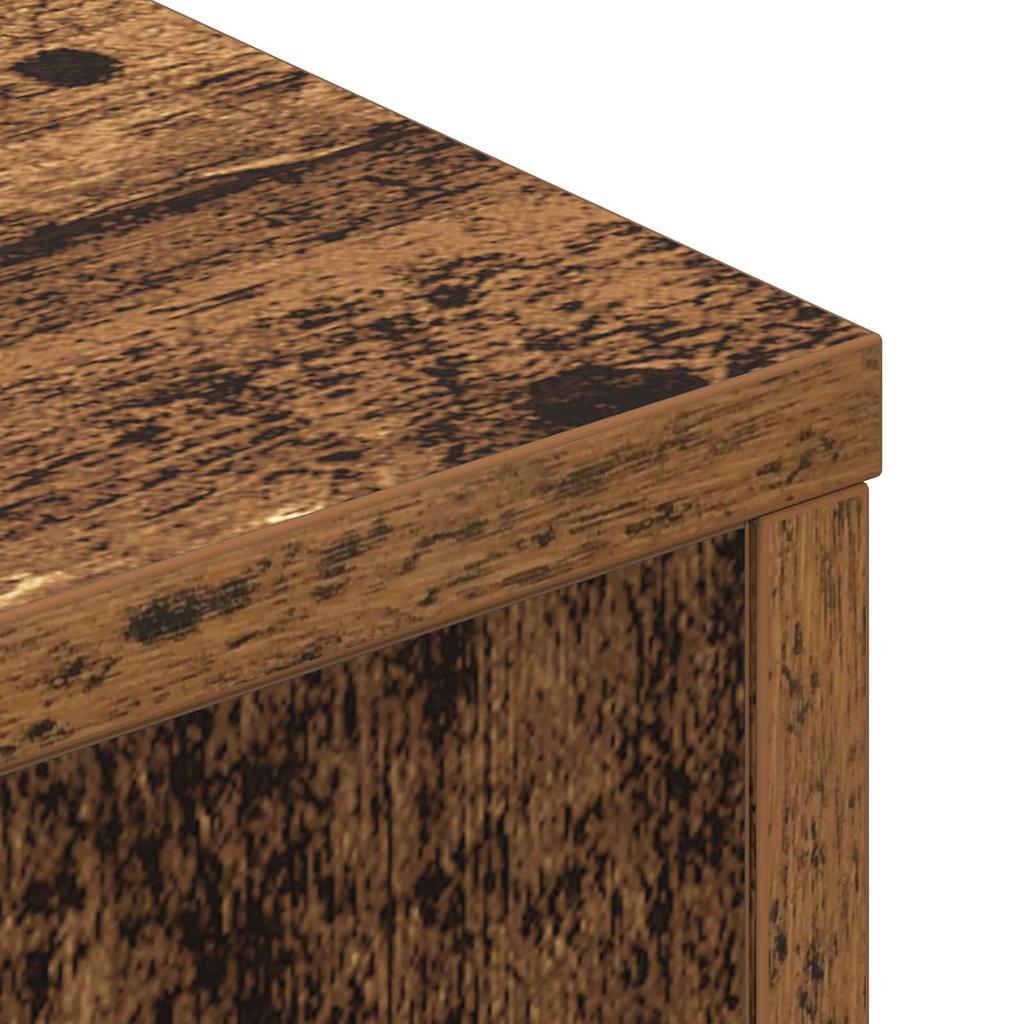 Headboard Cabinet with LED Lighting Reclaimed Wood Look 140 x 16.5 x 103.5 cm