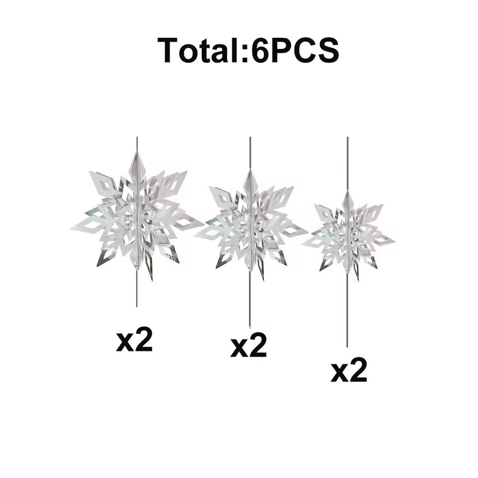 

6/12 шт. Рождественские подвесные снежинки Зимняя сказка 3D Полые резные блестящие украшения Снежинка украшение Дом Рождественская вечеринка
