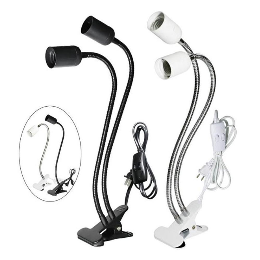Black White Plug in Clip on Light, Screw Bulb Clip on Desk Light for Desk, Bed Headboard with On/Off Switch, Clamp Lamp for Read