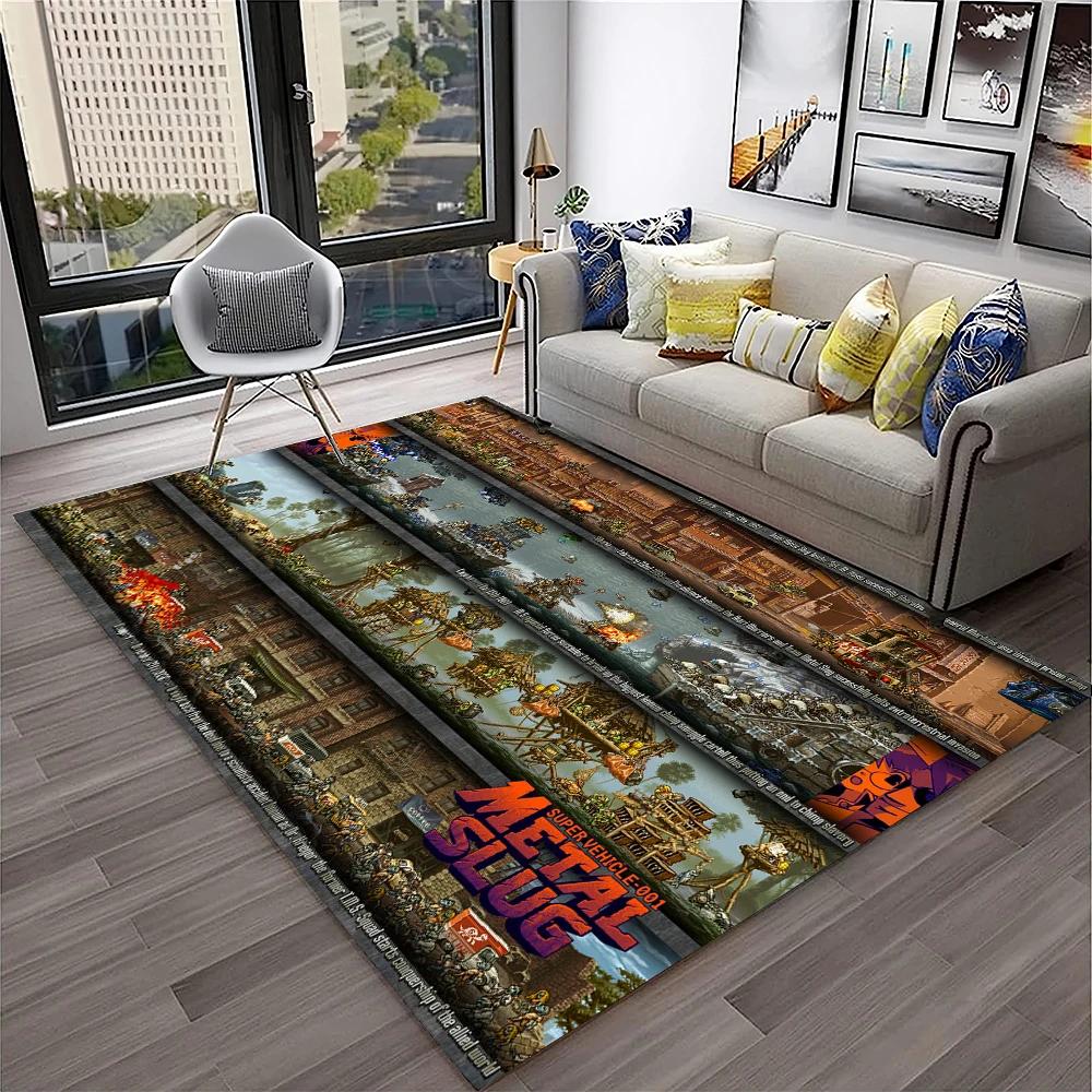 Retro Game Metal Slug Gamer Cartoon Carpet Rug for Home Living Room Bedroom Sofa Doormat Decor,kids Area Rug Non-slip Floor Mat