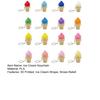 3D Printed Ice Cream Keychain Stress Relief Ice Cream Cone Sensory Fidget Key Ring Desk Toy Bag Backpack Purse Charm
