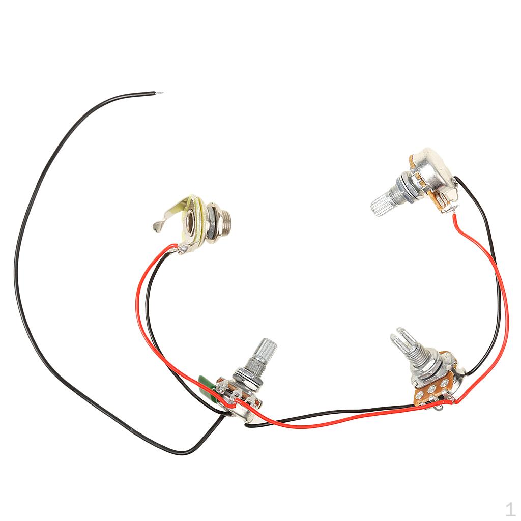 Durable Bass Guitar Wiring Harness Prewired Kit 2 Volume 1 with 3-500K Pots Musicains Gift