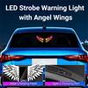 Wireless Solar Warning Light Colorful Solar Wings Lamp LED Car Atmosphere Light  Car Rear Window