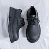 Derby shoes men's round head thick sole heightening men's leather shoes casual high sense 2024 new matte 2234-R