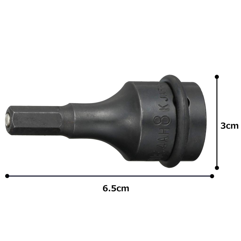 TONE Impact Hexagonal Socket 8mm Width (with Magnet), 4AH-08K, 12.7mm (1/2") Drive,