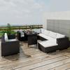 Day and Night - Day and Night Garden Furniture Set 10 Pieces and Black Synthetic Rattan Cushions
