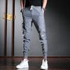 Men's 2024 Ice Silk Ankle-Length Casual Sports Pants - Summer Thin Tencel Korean Slim Fit Trousers