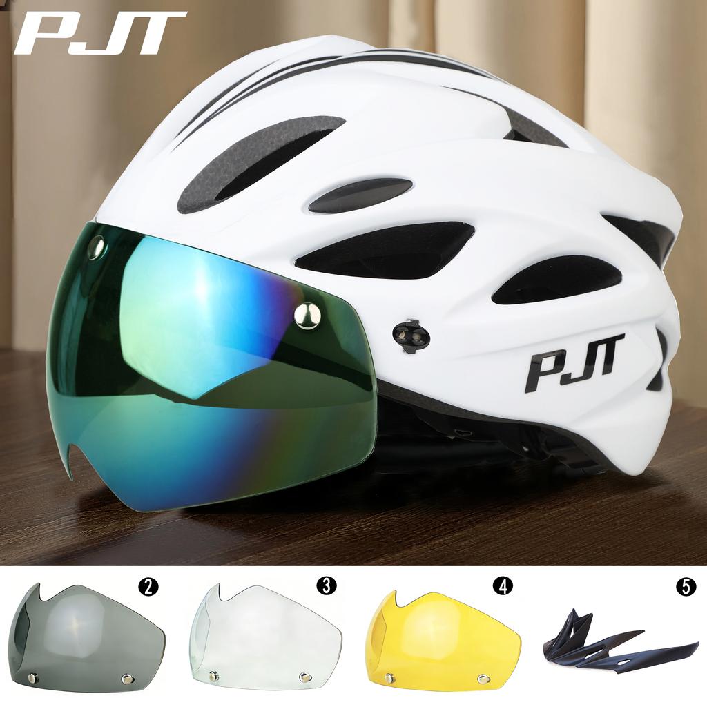 Kask rowerowy 4 w 1 z okularami przeciwsłonecznymi / Daszkiem Bezpieczeństwa Kaski Wielotrybowe noszenie Kask rowerowy Kask rowerowy MTB Dla kobiet Mężczyzn