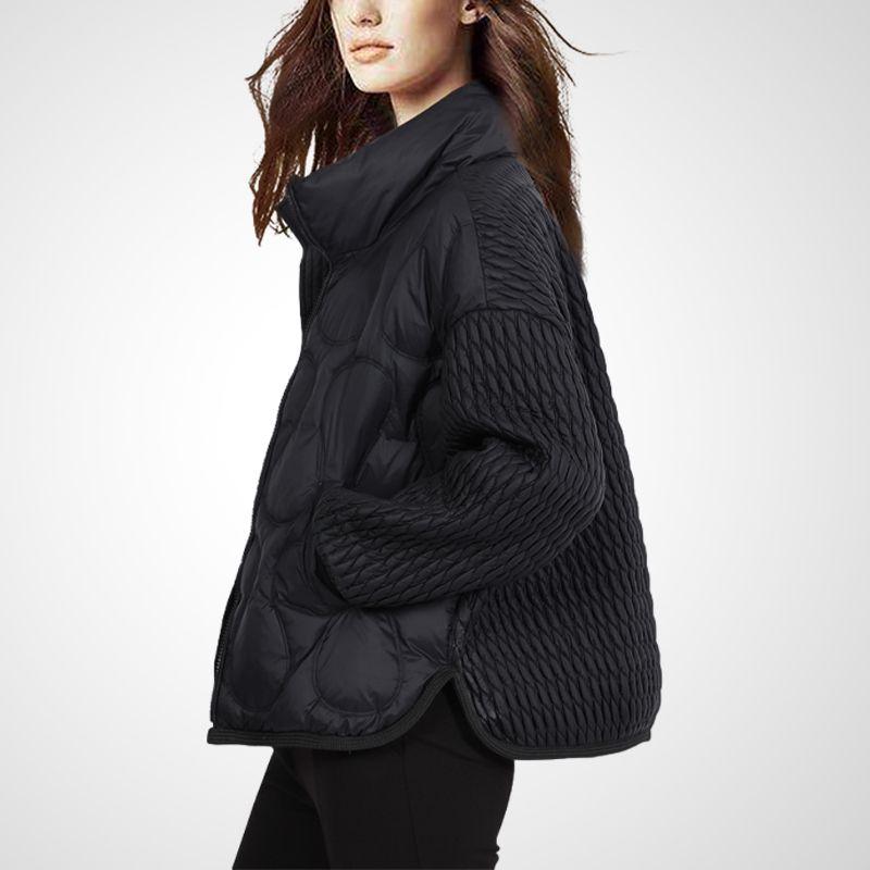 

Доступная Роскошь Мода Плиссированная Свободная Короткая Зимняя Пуховая Куртка Black S