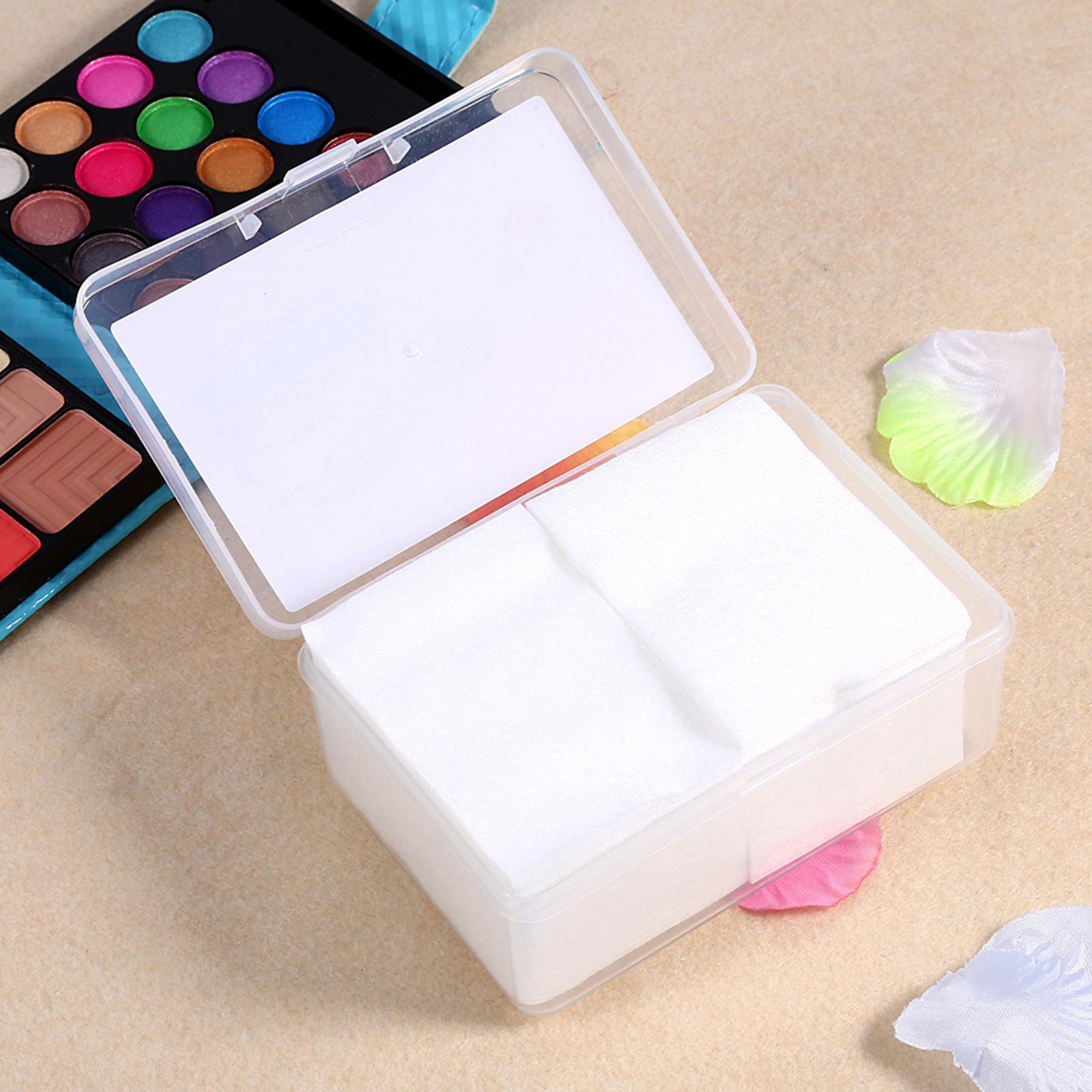 

150PCS Cosmetic Cotton Pads Facial Makeup Wipes Nail Art Polish Gel Tips Remover & Box