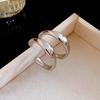 C-Shaped Irregular Metal Earrings Minimalist Light Luxury Small Batch 925 Silver Ear Studs Fashion Versatile Accessories