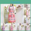 Elegant Women Apron With Ruffle Pocket And Floral Roses For Cooking And Baking