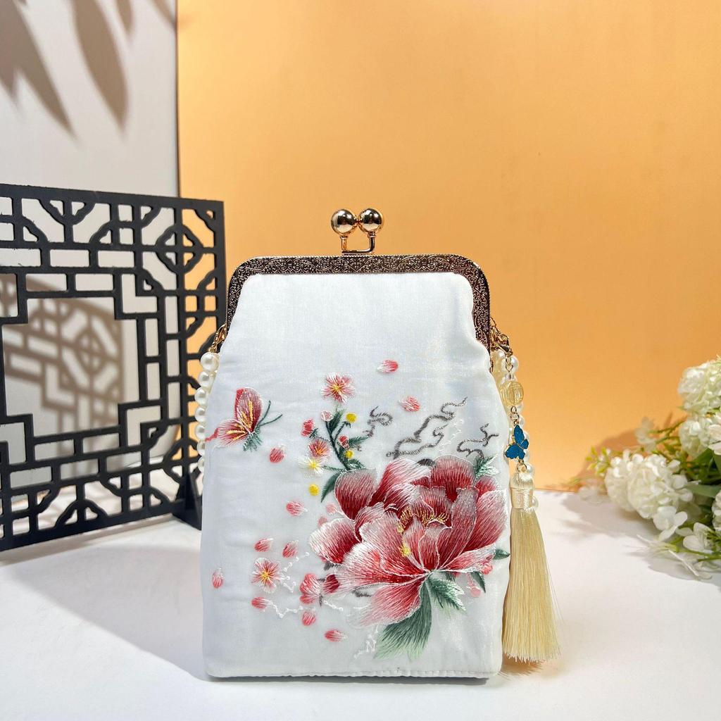 Ancient Style Single Shoulder Crossbody Cheongsam Bag with Embroidery Clasp Handbag