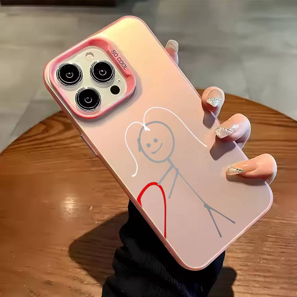 Line C-Couple wallpapers Phone Case Color Silver Shell For IPhone 17 16 15 14 13 12 11 Pro Max Plus