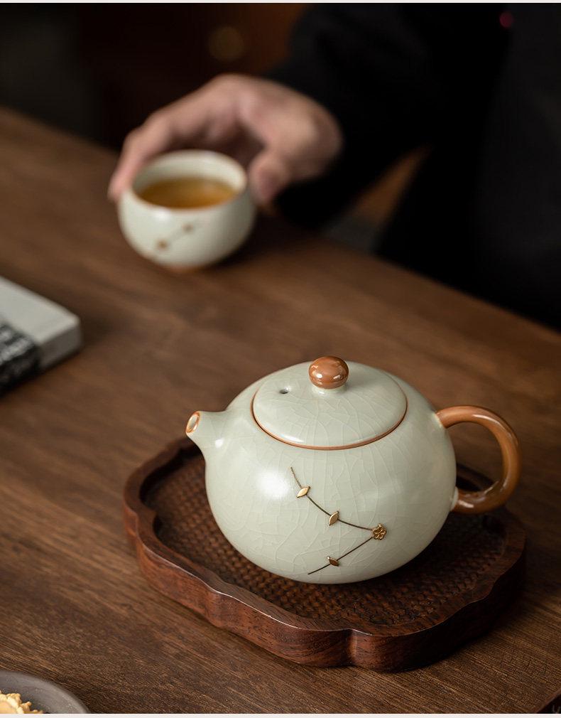 Kintsugi Ruyao Teapot: Anti-scalding Kung Fu Tea Set, Handmade High-end Brewer, 2026 New Edition.
