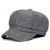 1Women's herringbone pattern octagonal beret hat, outdoor fashion casual hat suitable for autumn and winter travel, seaside parties