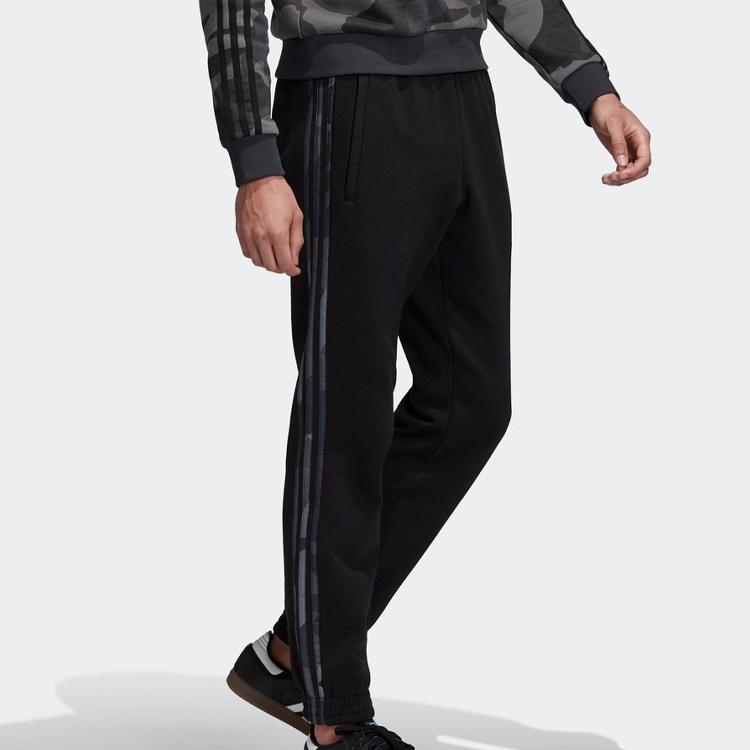 Adidas Originals Trefoil Casual Mid-Waist Drawstring Tapered Knit Joggers Men Bottoms Black FL0002