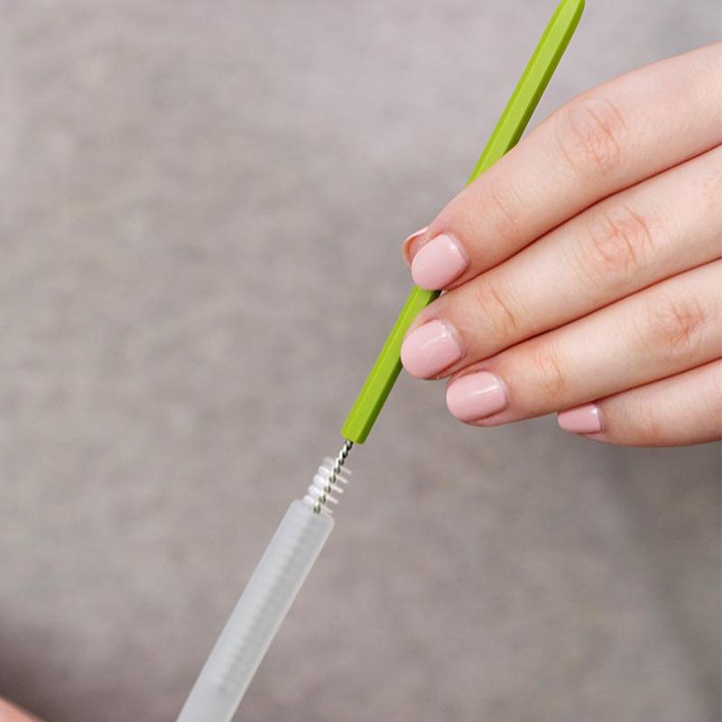 4Pcs Bottle Brush Cleaning Set Cartoon Cactus Baby Bottle Brush Kit Long Handled Water Bottle Cleaner Home Glasses Cups Straws