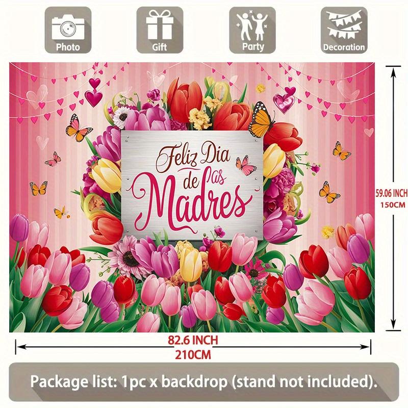 

BEPAN Pink floral balloons romantic mother s day customizable banner background birthday party decoration holiday celebrationbackgroud Vinyl--W120xH80cm