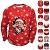Maglia casual da uomo a maniche lunghe con stampa natalizia, per le festività e l'uso quotidiano