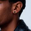 New Natural Stone Men's Small Round Stud Earrings,Simple Stainless Steel Metal Stud Earrings,Hip Hop Cool Jewelry Gift