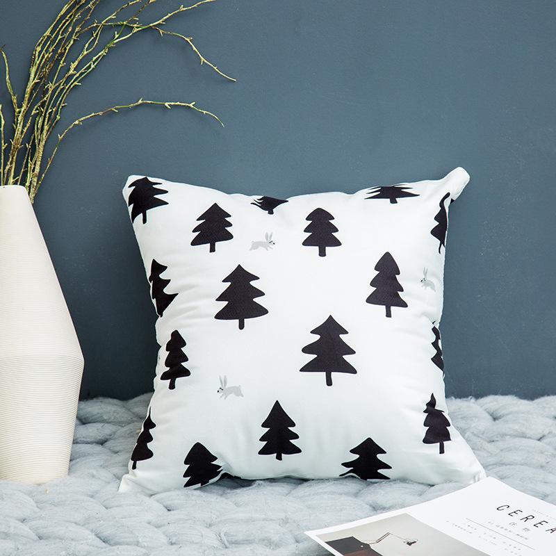 Nordic Throw Pillow Cover Plush Black and White Geometric Striped Simple Pillow Cover Sofa Cushion Cover