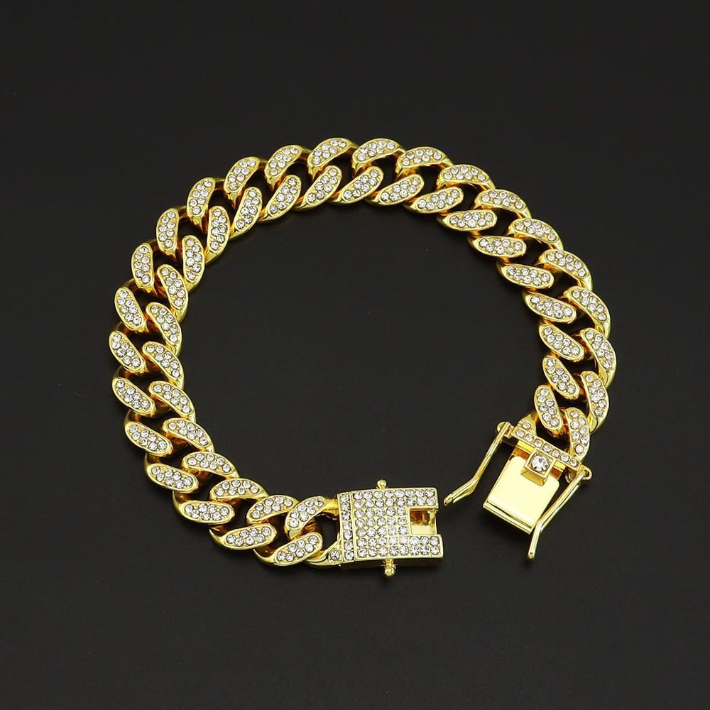 Hip-Hop Style Cuban Chain Clavicle Necklace with Diamond-Studded Butterfly Buckle – Trendy and Dazzling Personality Accessories