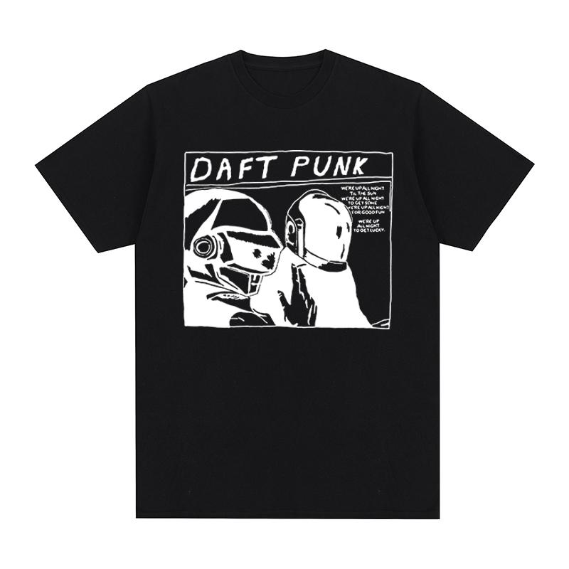 

Daft Punk Vintage T-shirt French Electronic Music Clothing T Shirt New Tee Tshirt Womens men Tops - Men s Summer Cotton Grap... S