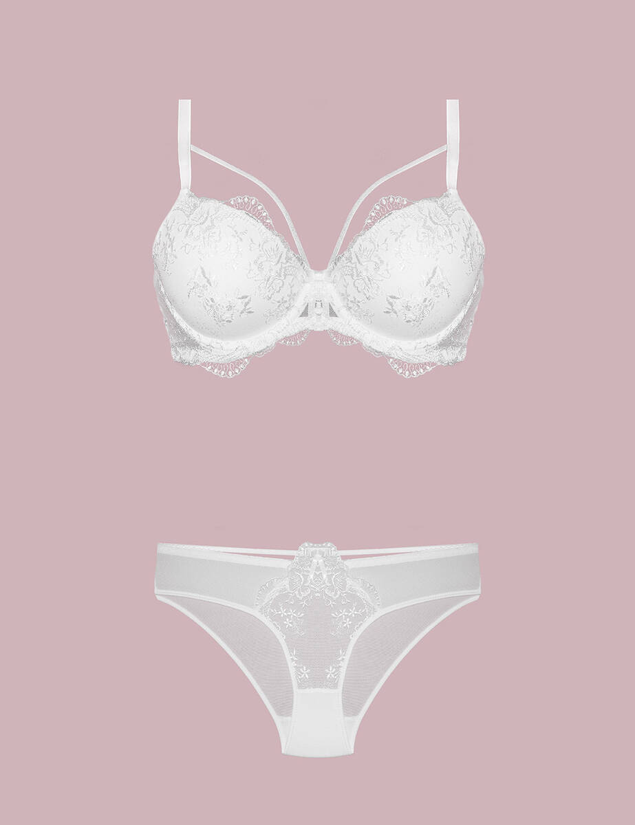 

Nurteks Кружевной комплект с мягким бюстгальтером цвета экрю 75B экрю